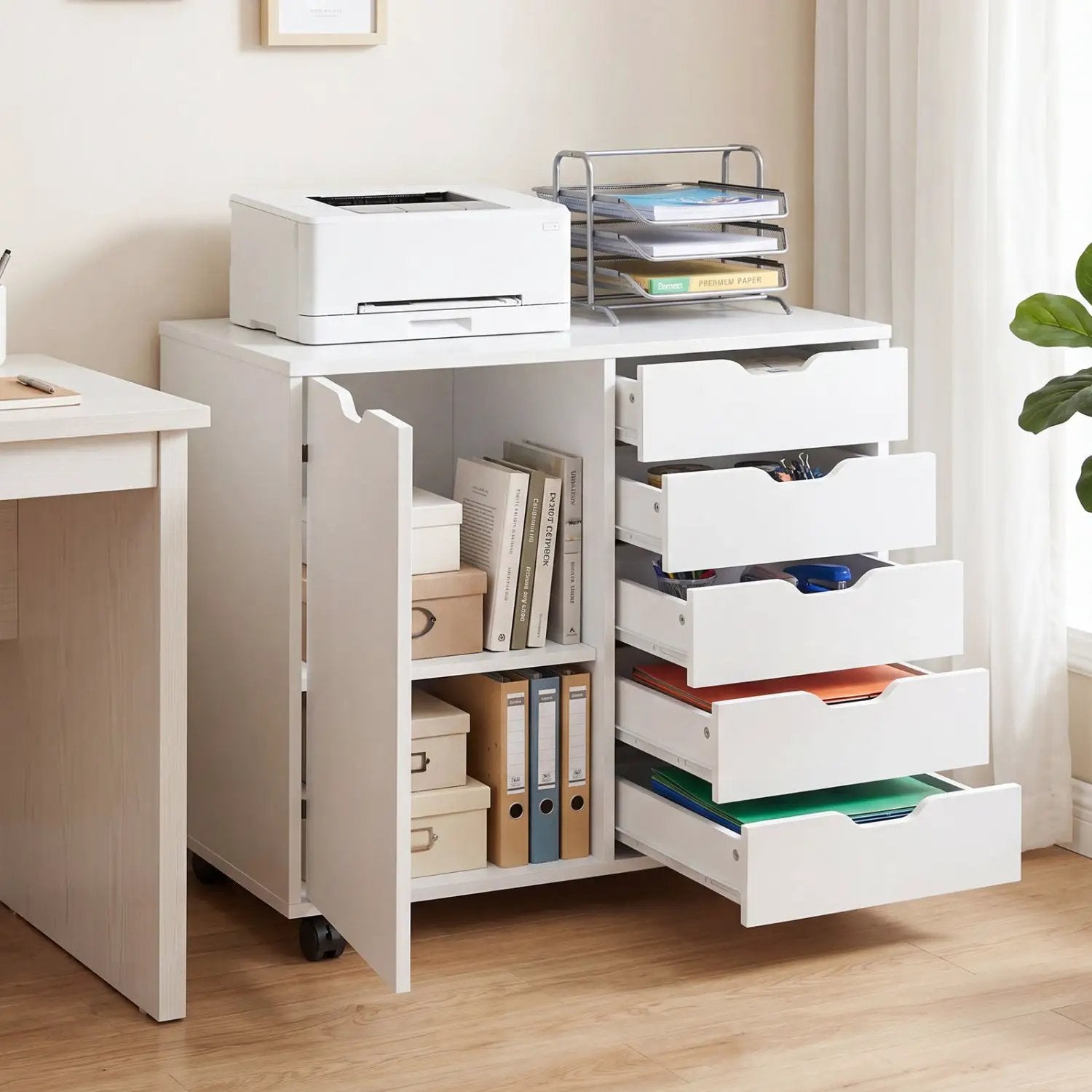 5-Drawer Mobile Storage Cabinet with Adjustable Shelf by DirectDeals