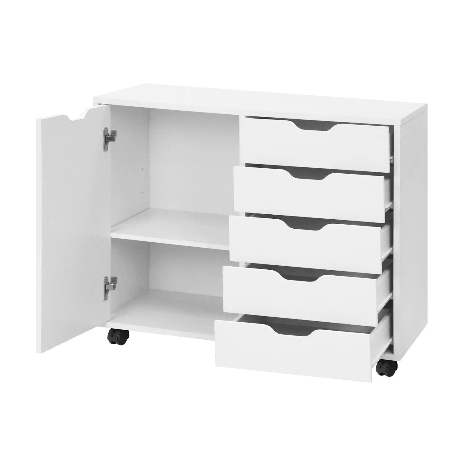 5-Drawer Mobile Storage Cabinet with Adjustable Shelf by DirectDeals