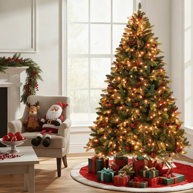5/6/7/8 FT Artificial Christmas Tree with LED Lights and Remote APP Control by DirectDeals