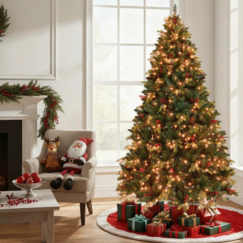 5/6/7/8 FT Artificial Christmas Tree with LED Lights and Remote APP Control by DirectDeals