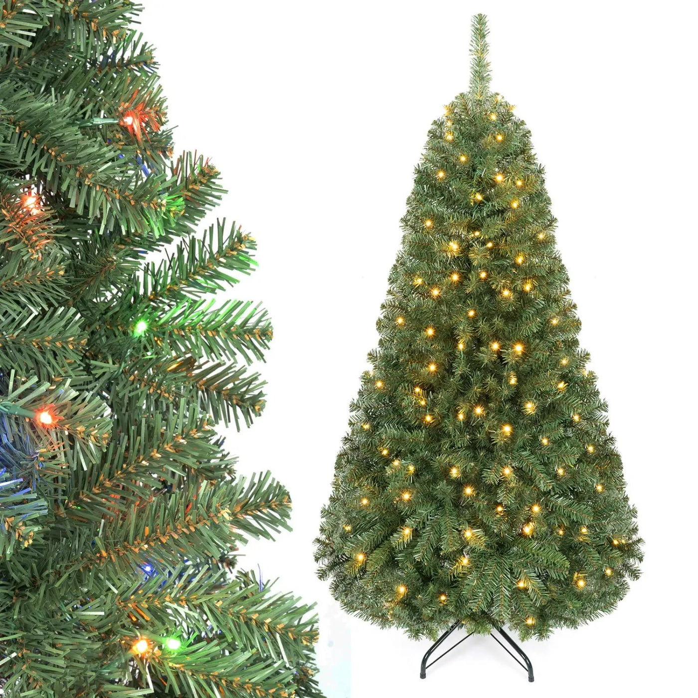 5 FT Pre-Lit Artificial Christmas Tree with Dual Color Lights by DirectDeals