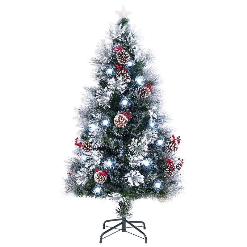 5 FT Flocked Christmas Tree with 8 Lighting Modes by DirectDeals