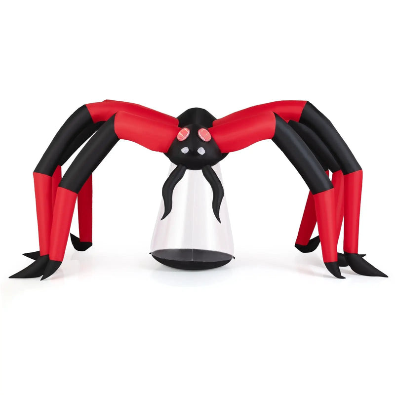 Halloween Inflatable Spider Blow Up Yard Scary Spider with Red Tunnel Light Eyes by DirectDeals