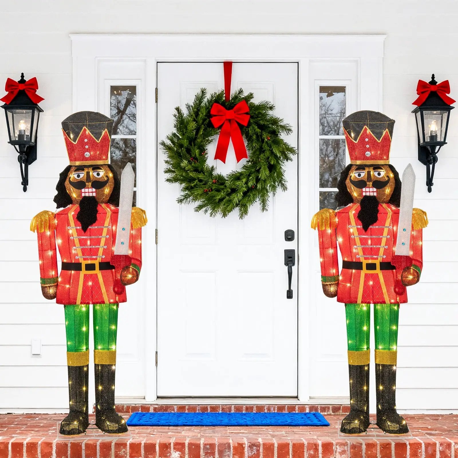 5 FT Lighted Christmas Nutcracker with Glitter Sword for Outdoor by DirectDeals