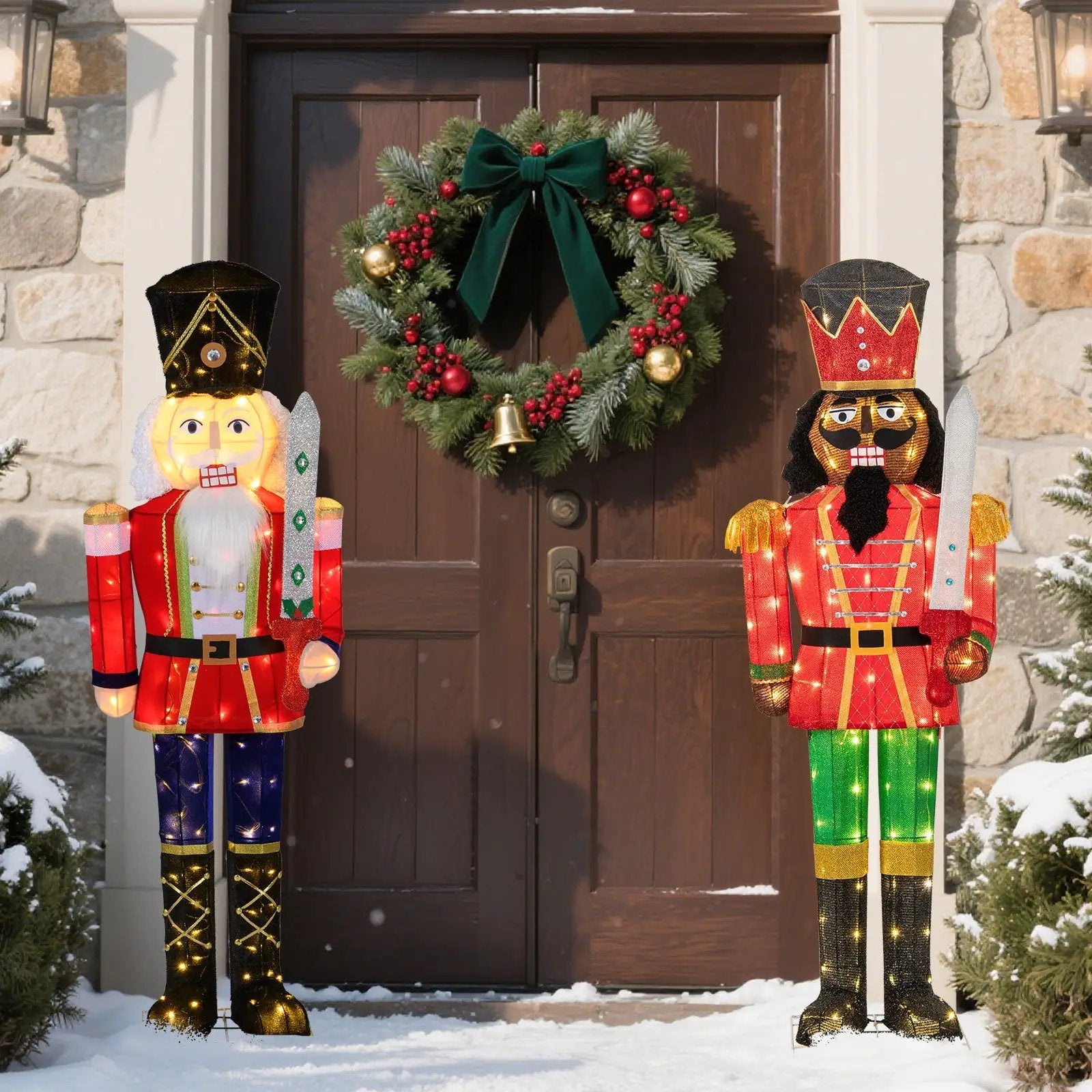5 FT Lighted Christmas Nutcracker with Glitter Sword for Outdoor by DirectDeals
