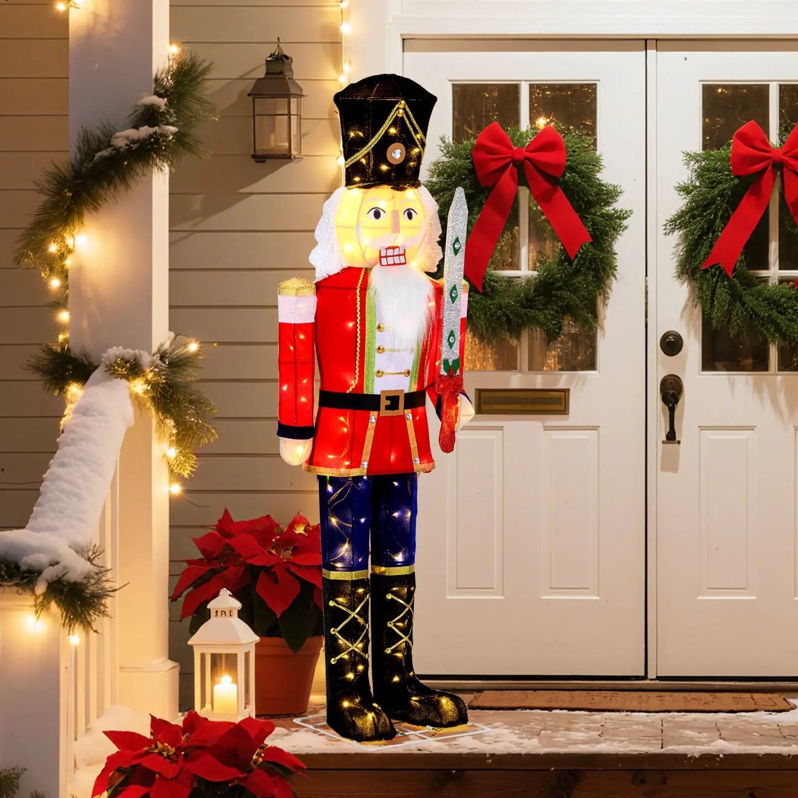 5 FT Christmas Nutcracker Outdoor Christmas Decoration with Glitter Sword by DirectDeals