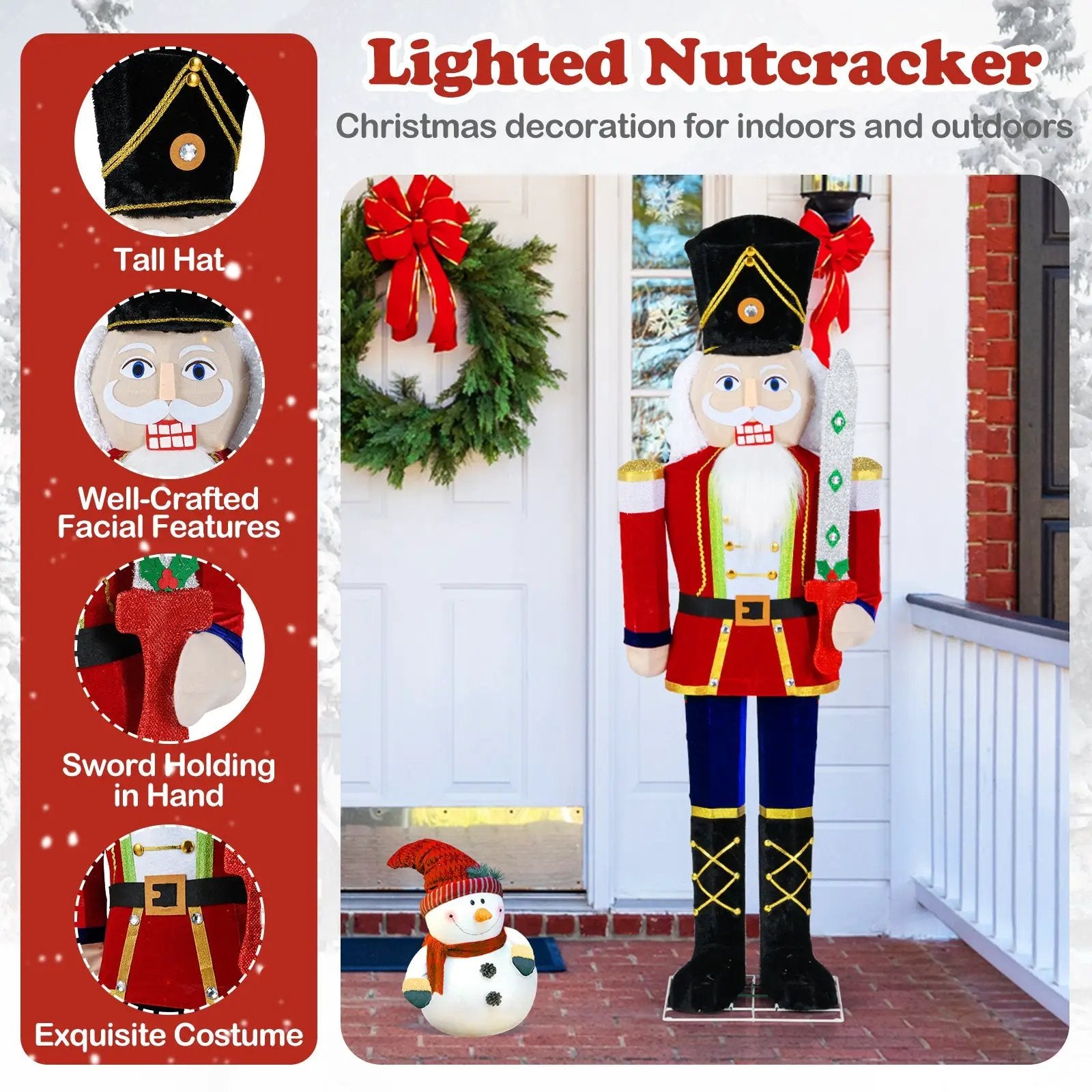 5 FT Christmas Nutcracker Outdoor Christmas Decoration with Glitter Sword by DirectDeals