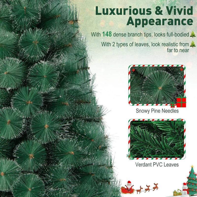 5/6/7 FT Pre-Lit Fiber Optic Christmas Tree with 148/185/226 Multi-Color LED Lights and Top Star Light by DirectDeals