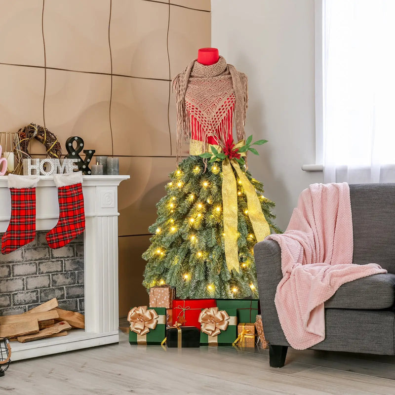 5 FT Pre-lit Mannequin Artificial Christmas Tree Dress Form Xmas Tree by DirectDeals