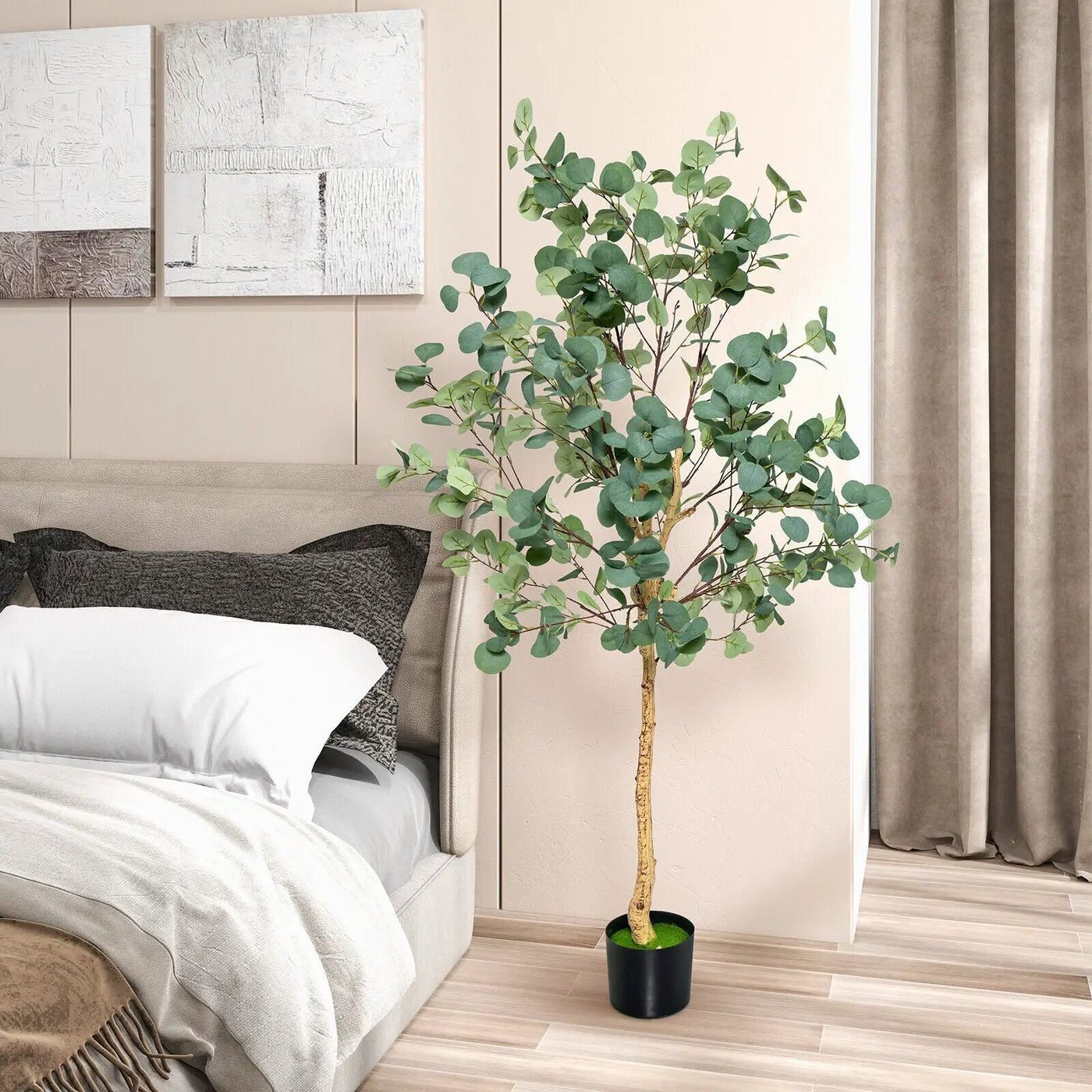 5.5 Feet Artificial Eucalyptus Tree with 517 Silver Dollar Leaves by DirectDeals