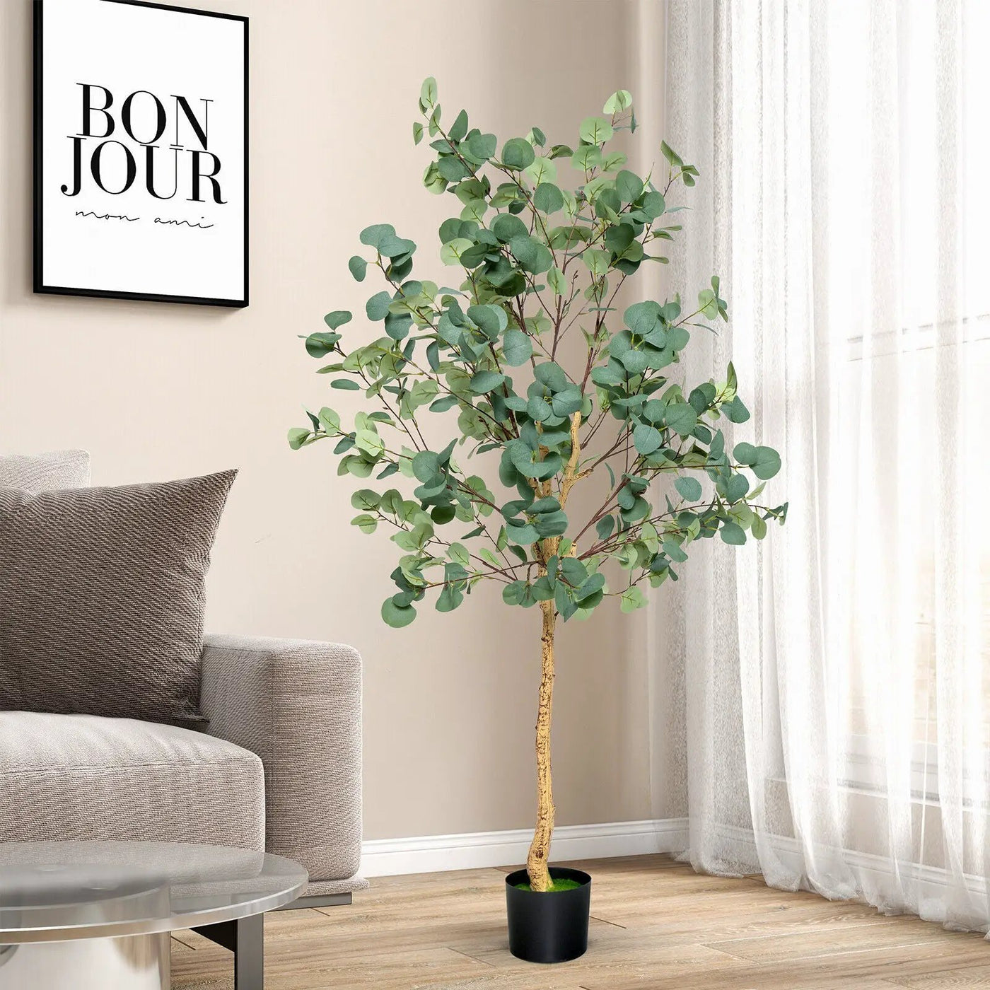 5.5 Feet Artificial Eucalyptus Tree with 517 Silver Dollar Leaves by DirectDeals