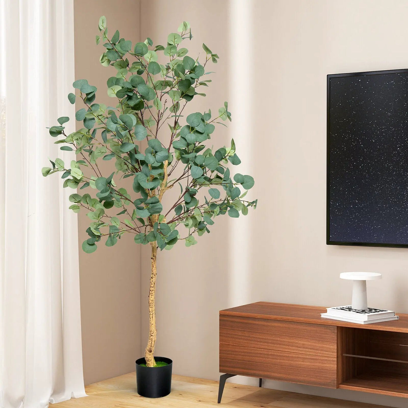 5.5 Feet Artificial Eucalyptus Tree with 517 Silver Dollar Leaves by DirectDeals