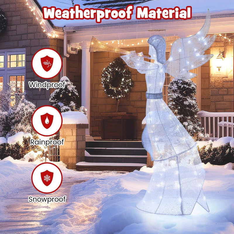 5 Feet Christmas Angel with 100 LED Lights and Ground Stakes by DirectDeals
