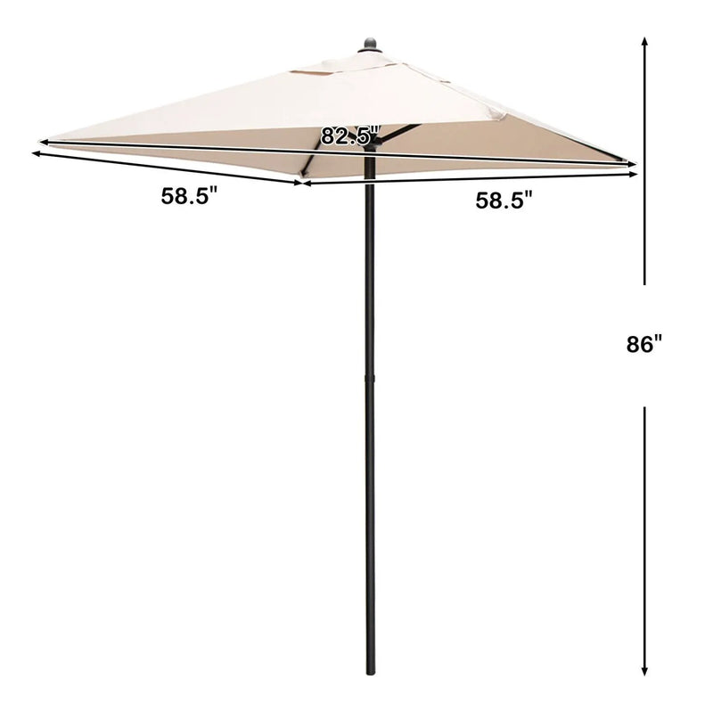 5 Foot Square Patio Market Umbrella with 4 Ribs by DirectDeals