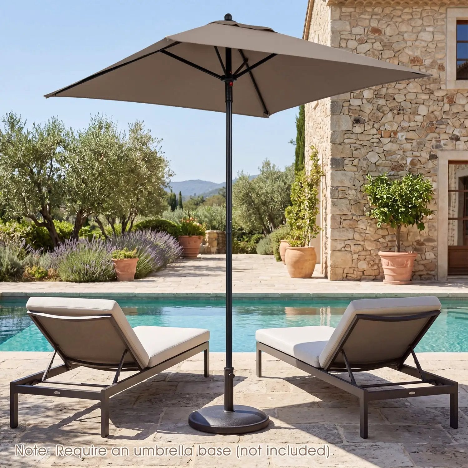 5 Foot Square Patio Market Umbrella with 4 Ribs by DirectDeals