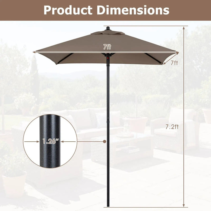 5 Foot Square Patio Market Umbrella with 4 Ribs by DirectDeals