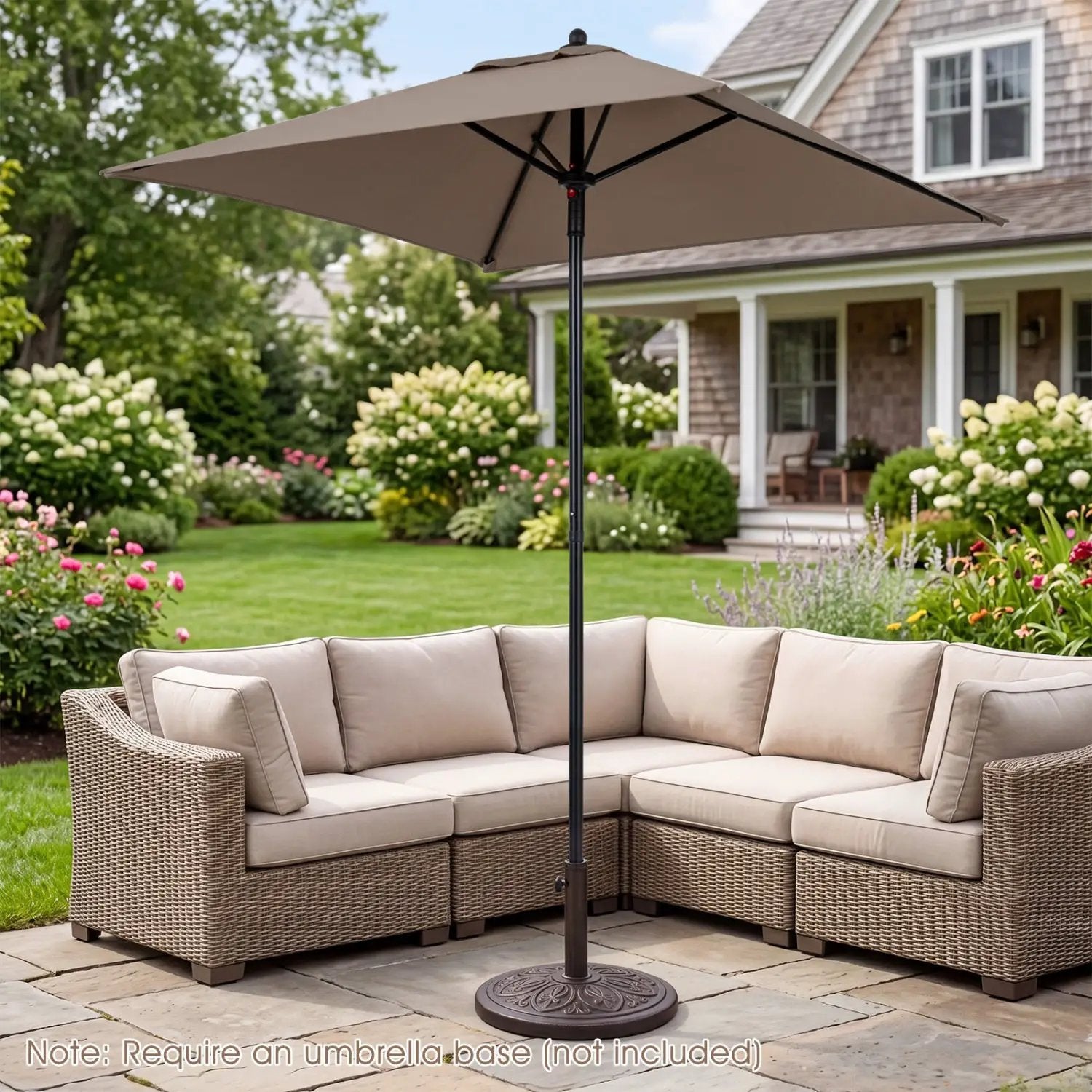 5 Foot Square Patio Market Umbrella with 4 Ribs by DirectDeals
