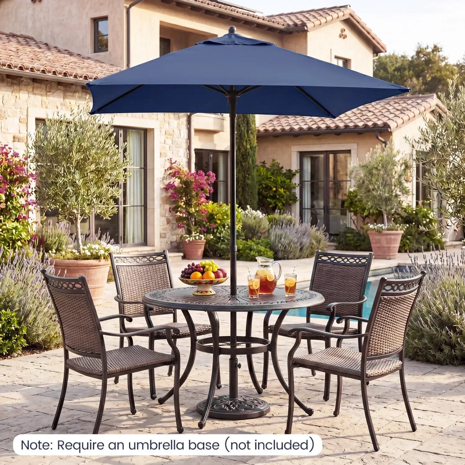 5 Foot Square Patio Market Umbrella with 4 Ribs by DirectDeals