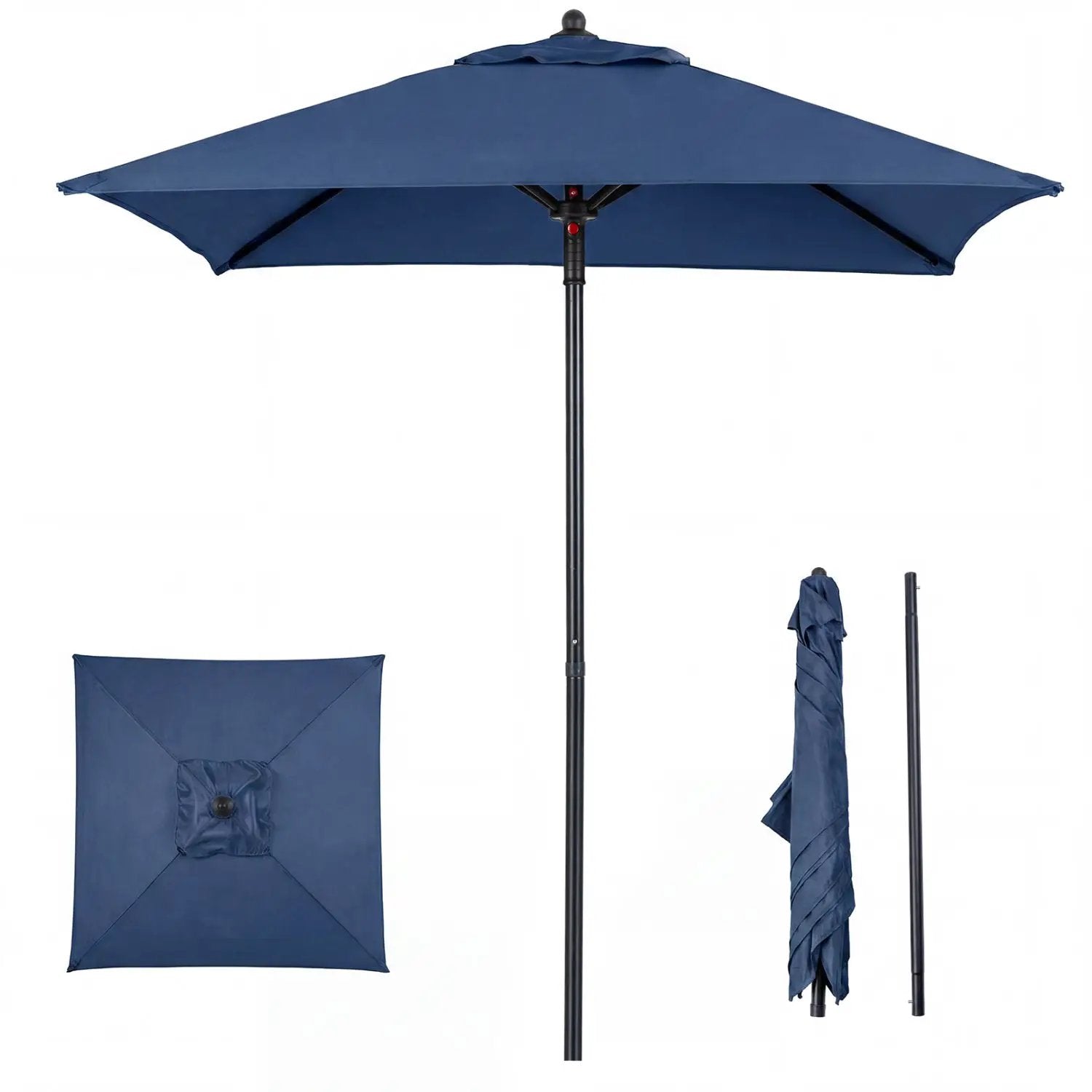 5 Foot Square Patio Market Umbrella with 4 Ribs by DirectDeals