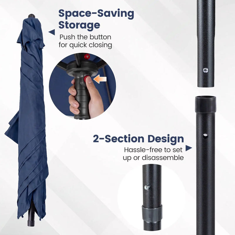 5 Foot Square Patio Market Umbrella with 4 Ribs by DirectDeals