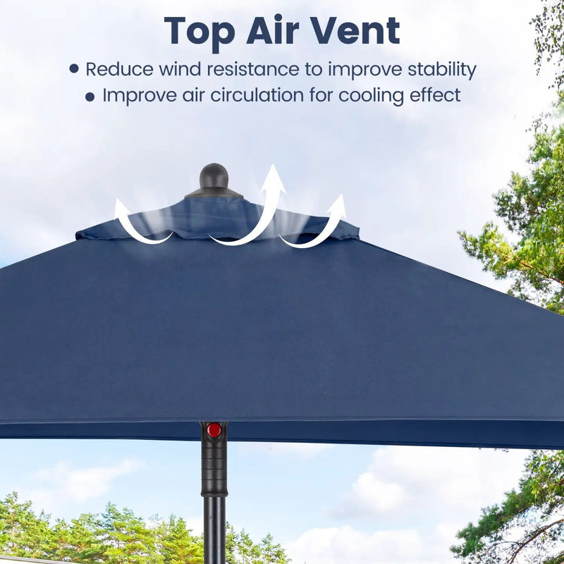 5 Foot Square Patio Market Umbrella with 4 Ribs by DirectDeals