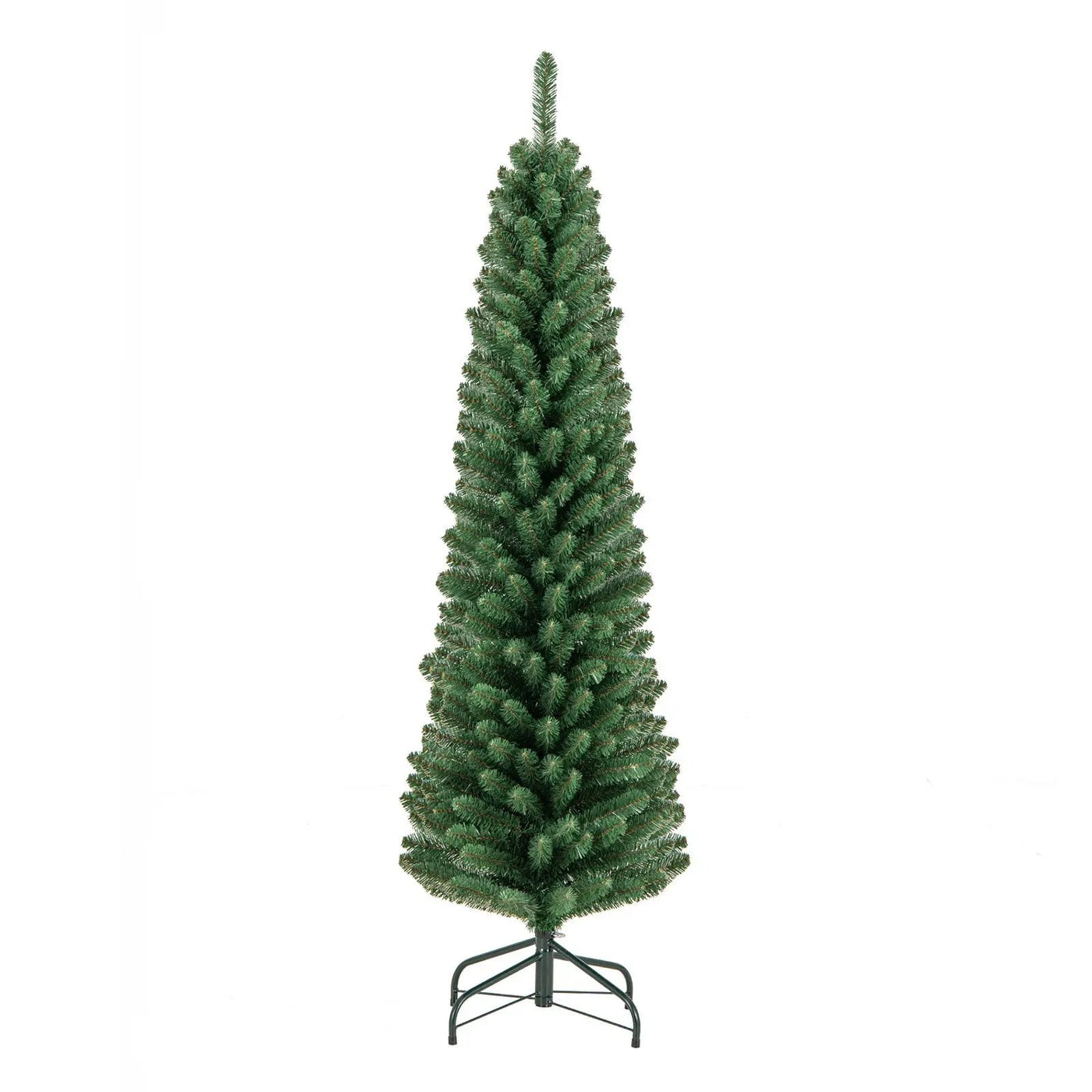 5/6/7/8 Feet Pencil Christmas Tree with 295/392/523/671 Memory Wire Branch Tips and Upgraded Metal Stand by DirectDeals