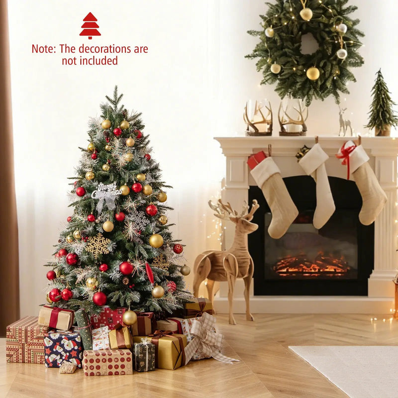 5 Feet Pre-Lit Artificial Christmas Tree with 8 Modes LED Lights with Berries by DirectDeals