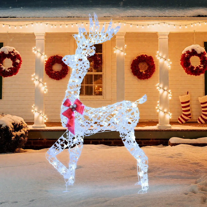 5 Feet Pre-Lit Christmas Reindeer with 100 LED Lights by DirectDeals