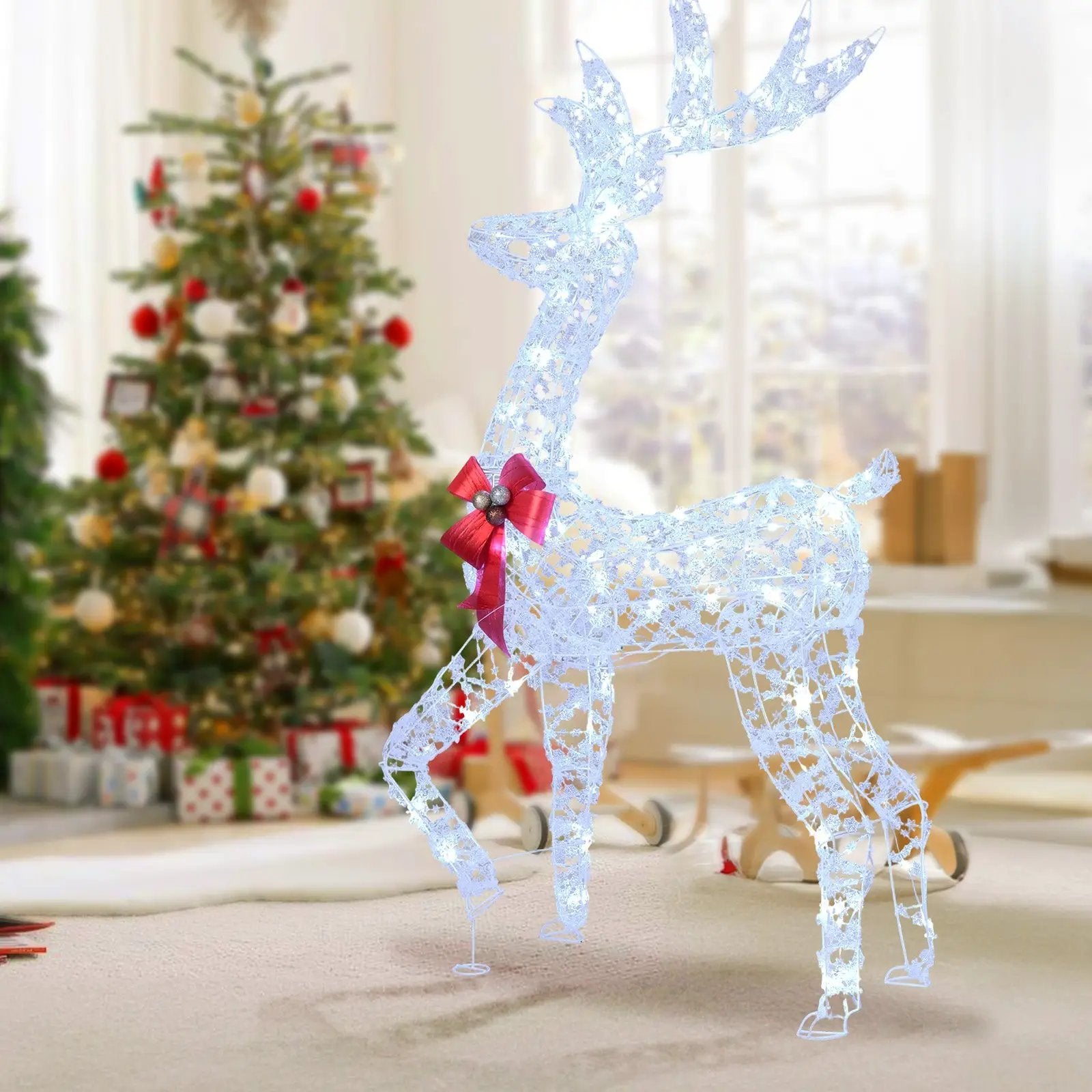 5 Feet Pre-Lit Christmas Reindeer with 100 LED Lights by DirectDeals