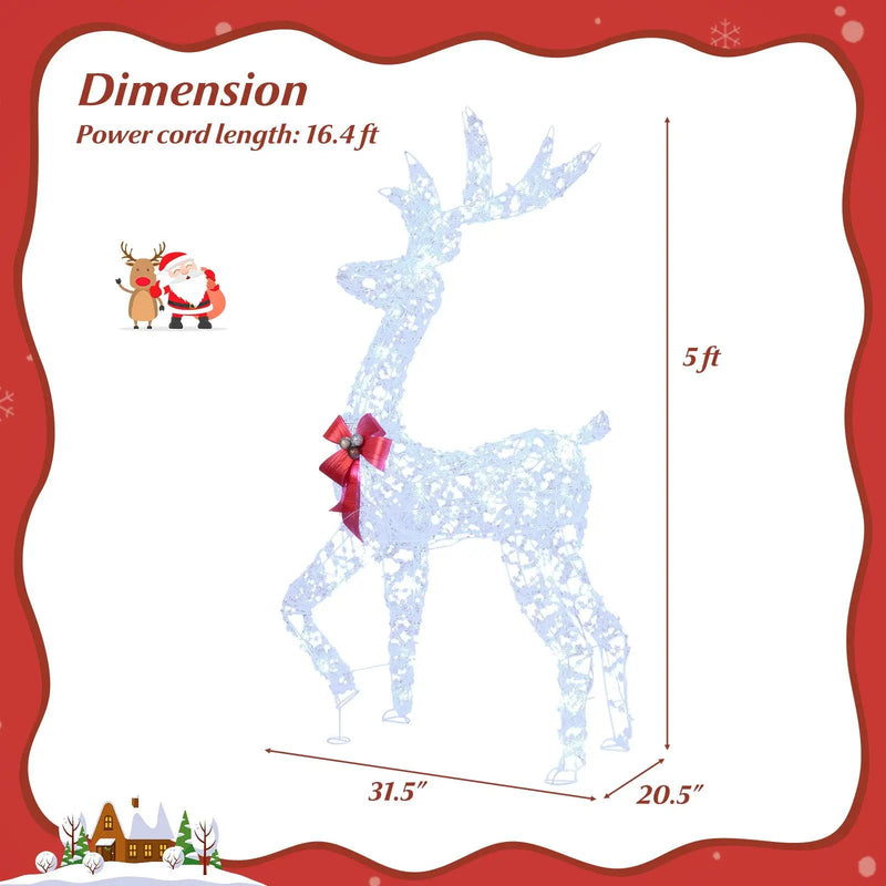 5 Feet Pre-Lit Christmas Reindeer with 100 LED Lights by DirectDeals