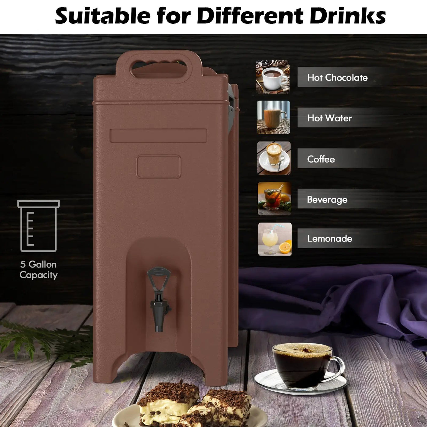 5 Gallon Insulated Beverage Server Dispenser by DirectDeals