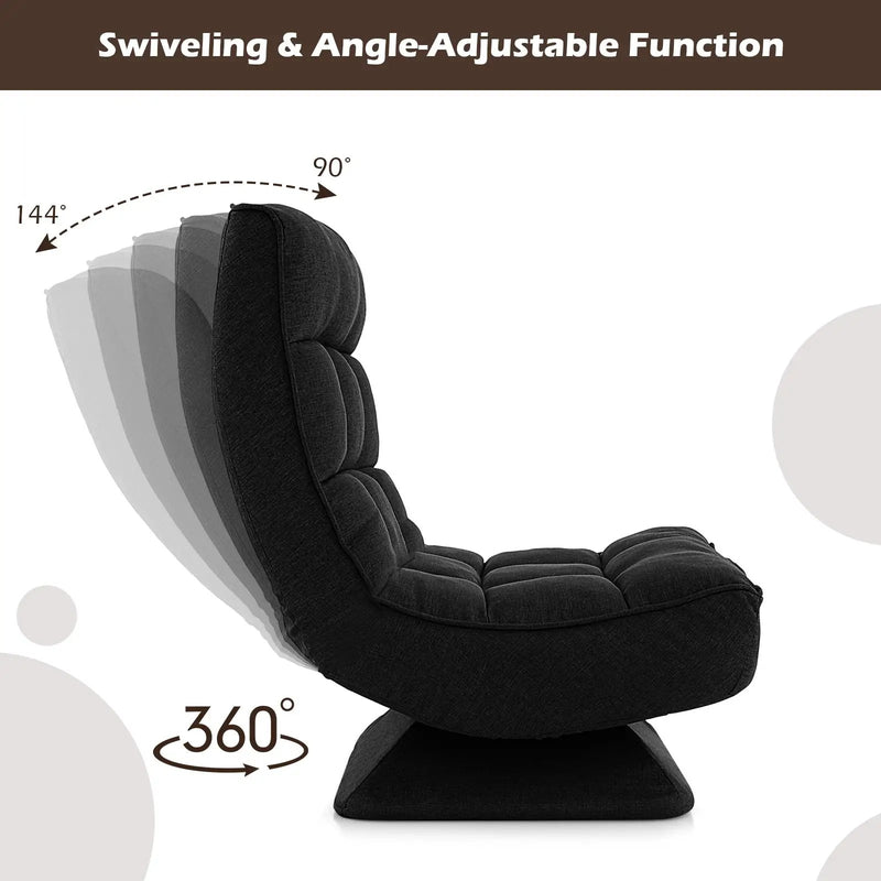 5-Level Adjustable 360° Swivel Floor Chair with Massage Pillow by DirectDeals