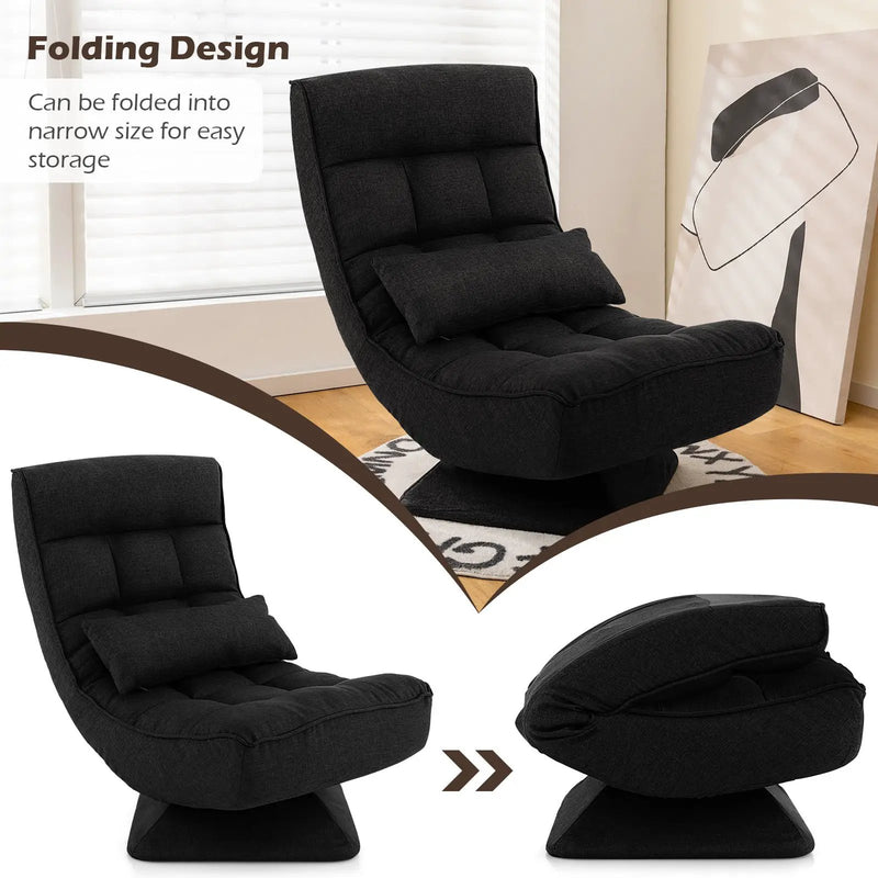 5-Level Adjustable 360° Swivel Floor Chair with Massage Pillow by DirectDeals