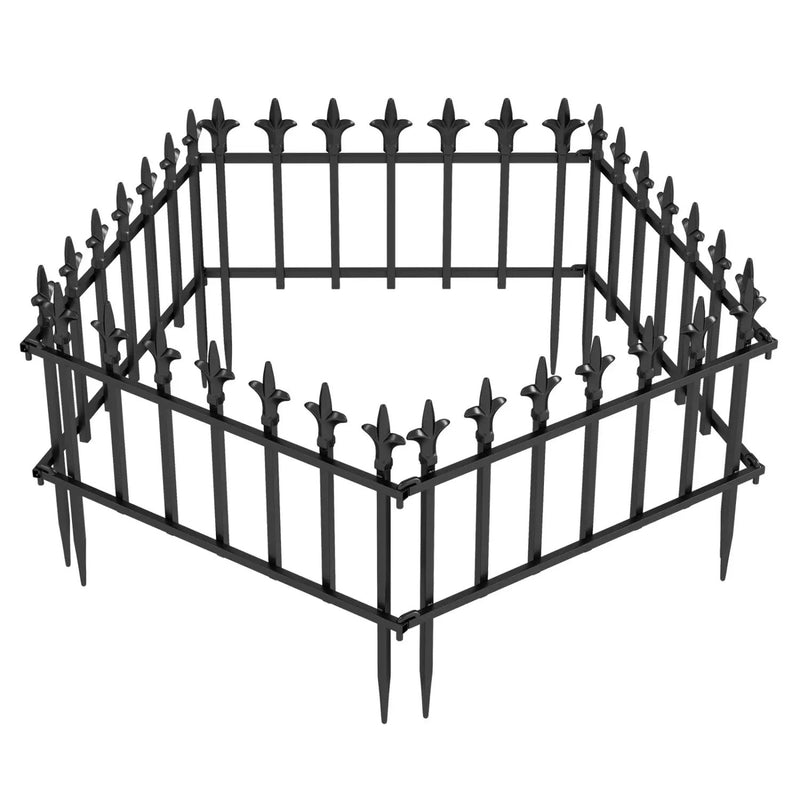 Decorative Metal Garden Fence 5-Pack or 10-Pack No-Dig by DirectDeals