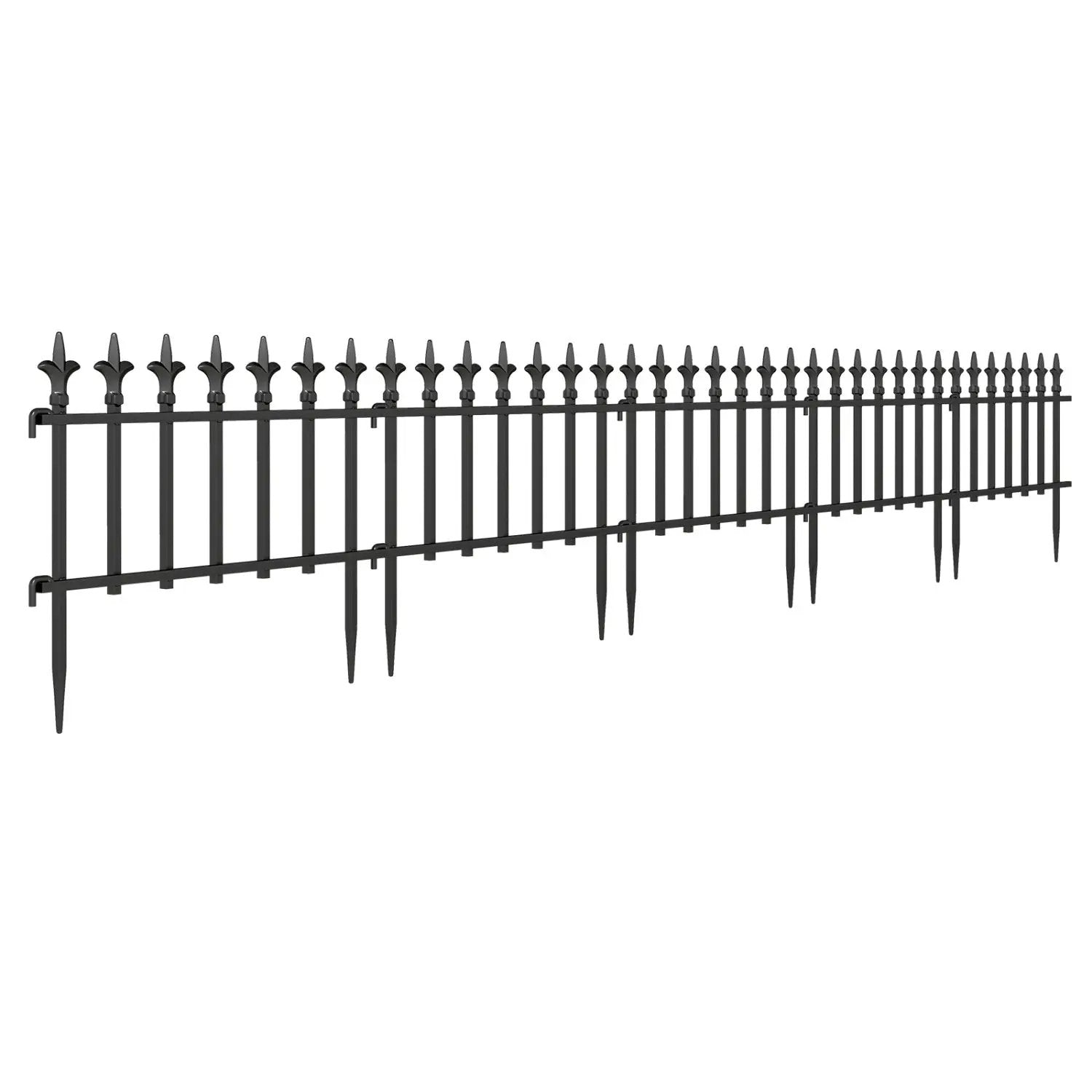 Decorative Metal Garden Fence 5-Pack or 10-Pack No-Dig by DirectDeals