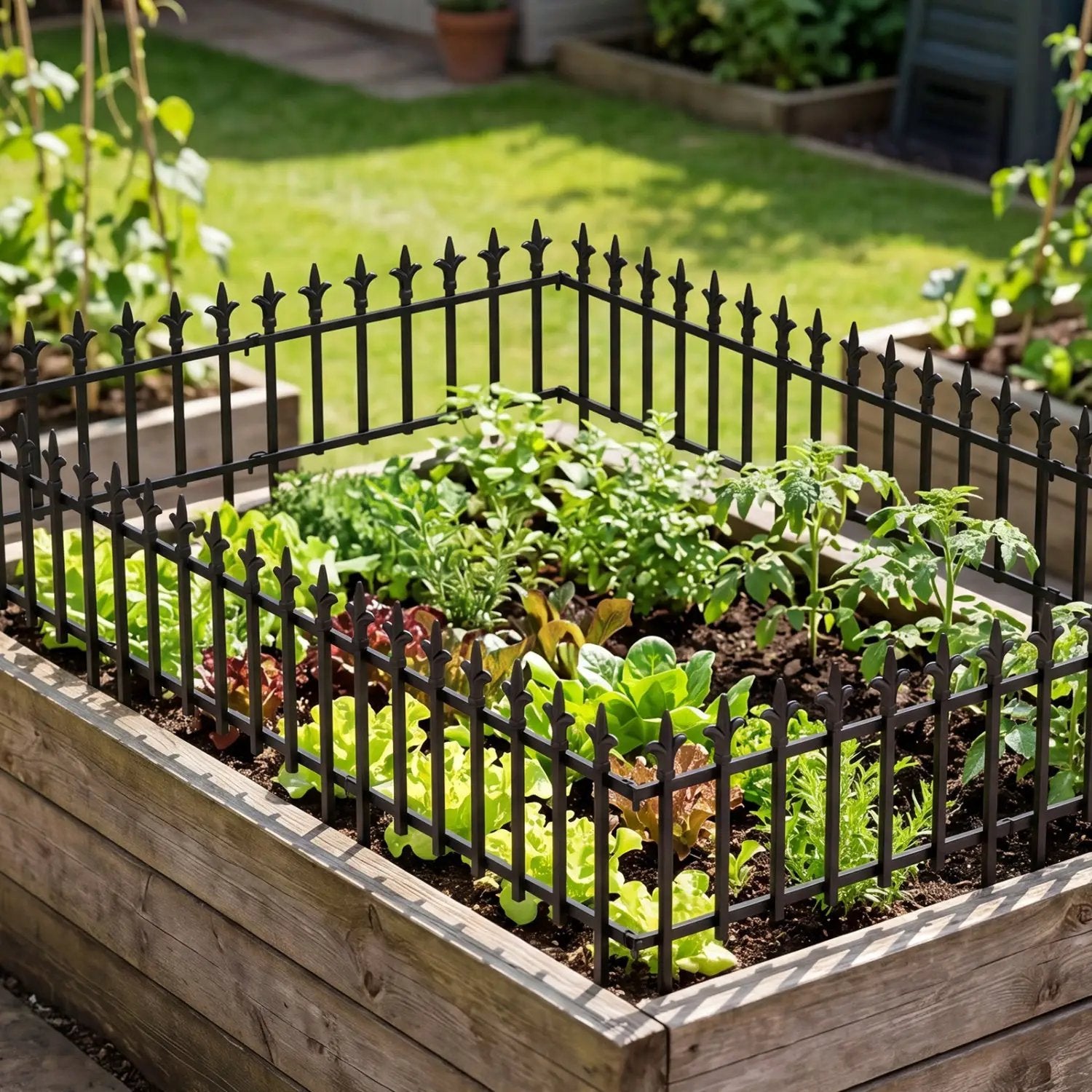 Decorative Metal Garden Fence 5-Pack or 10-Pack No-Dig by DirectDeals