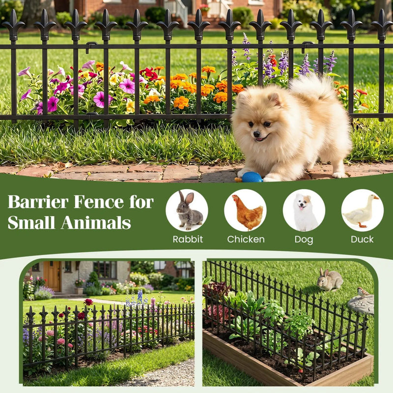 Decorative Metal Garden Fence 5-Pack or 10-Pack No-Dig by DirectDeals