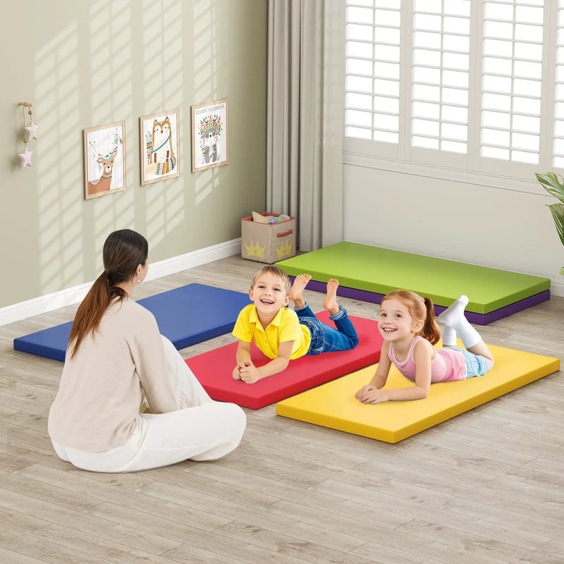 5 Pack 2 Inch Toddler Thick Rainbow Rest Nap Mats by DirectDeals