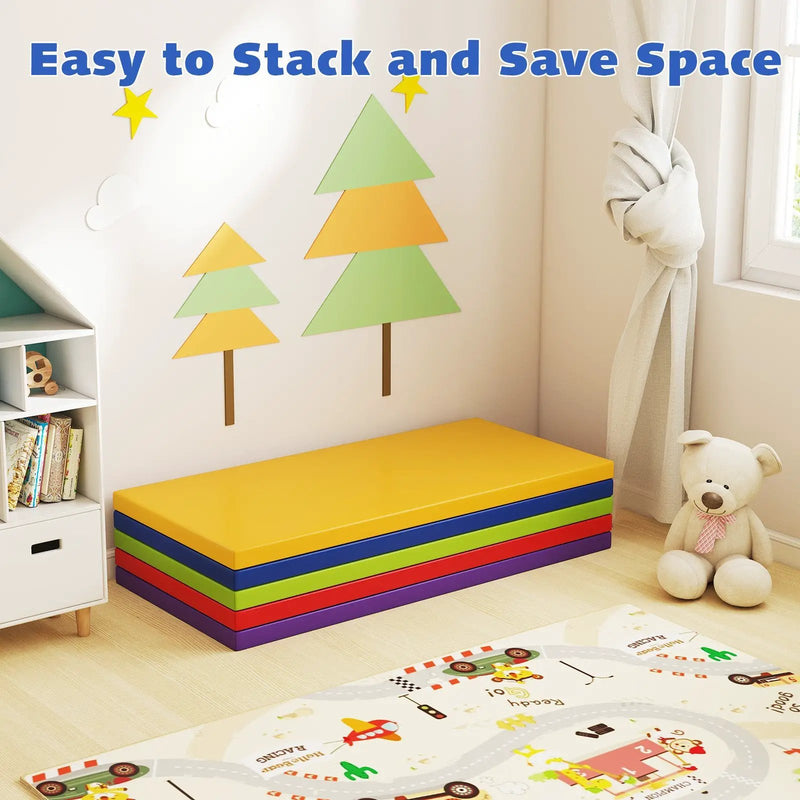 5 Pack 2 Inch Toddler Thick Rainbow Rest Nap Mats by DirectDeals