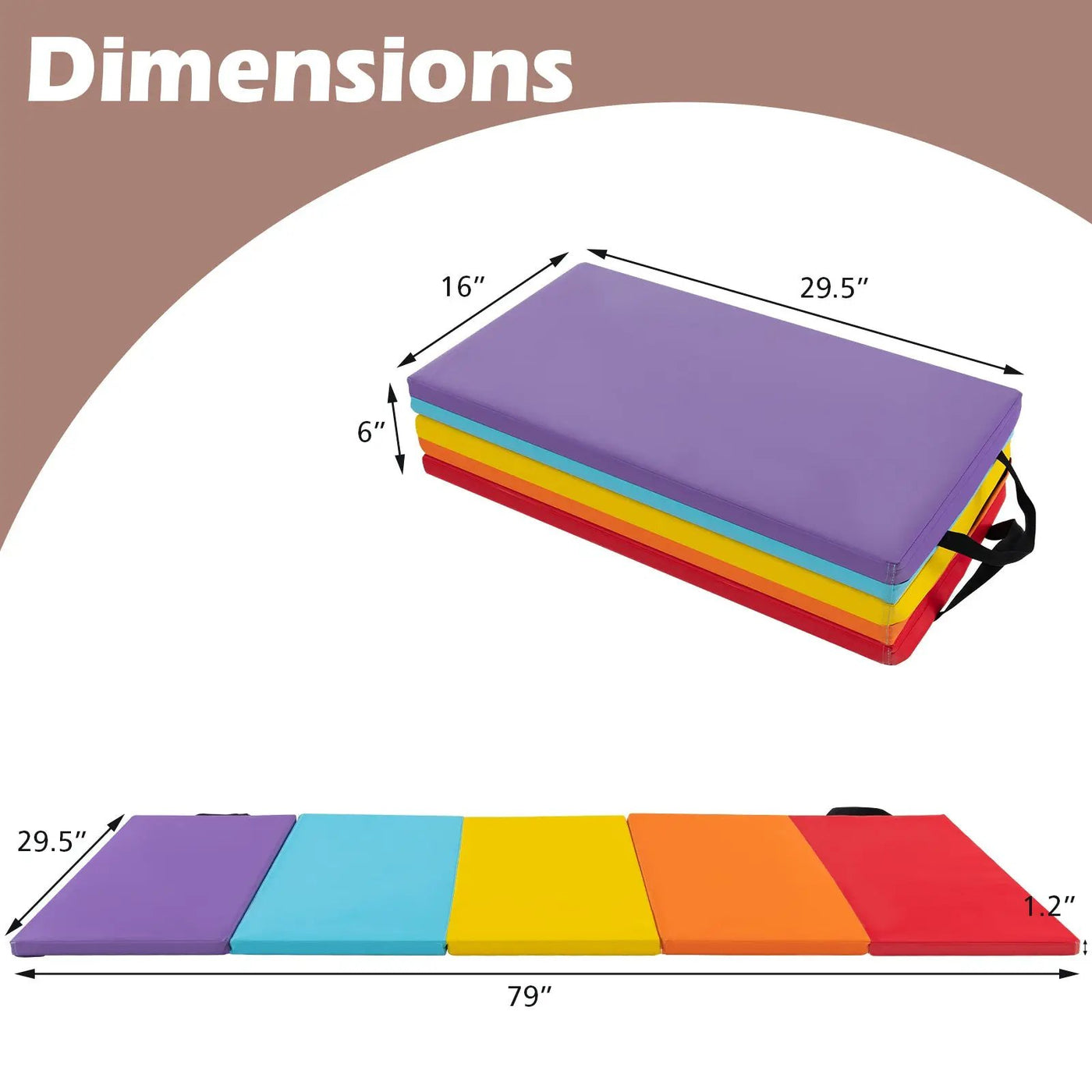 5-Panel Folding Gymnastics Mat for Kids and Adults by DirectDeals