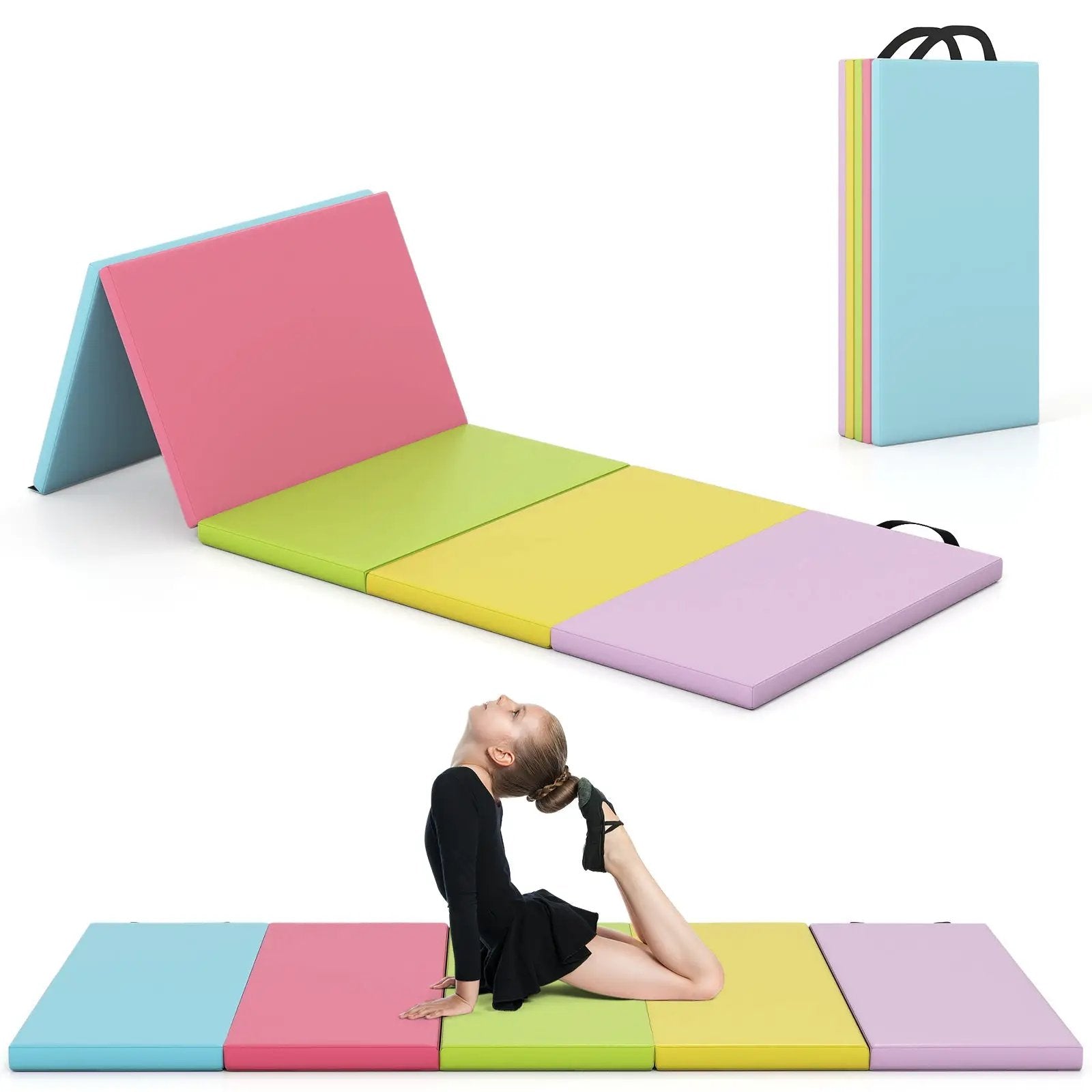5-Panel Folding Gymnastics Mat for Kids and Adults by DirectDeals