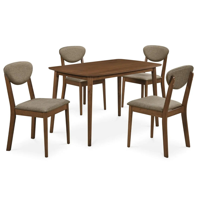 5-Piece Dining Set with Rectangular Table & 4 Fabric Chairs by DirectDeals