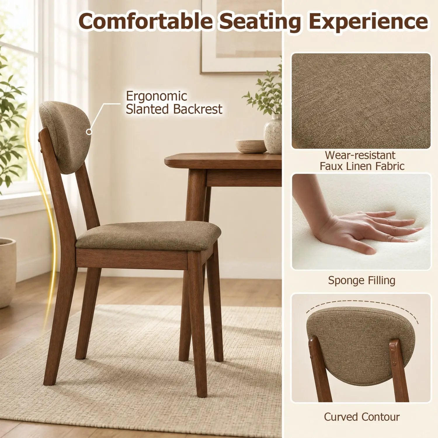 5-Piece Dining Set with Rectangular Table & 4 Fabric Chairs by DirectDeals