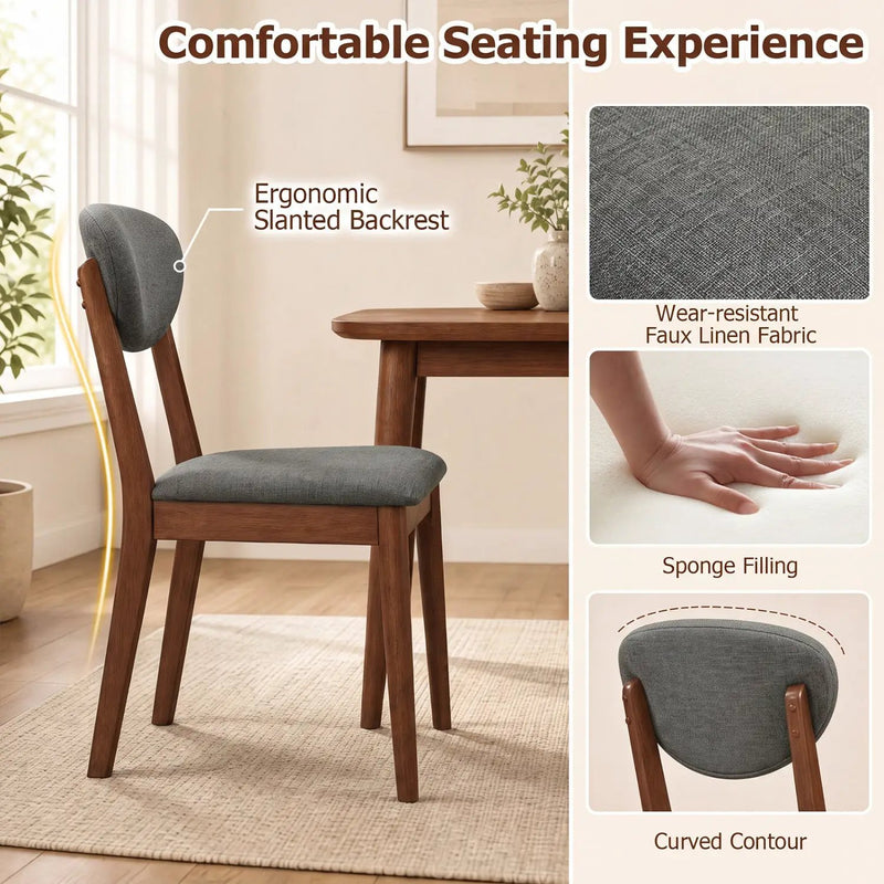 5-Piece Dining Set with Rectangular Table & 4 Fabric Chairs by DirectDeals