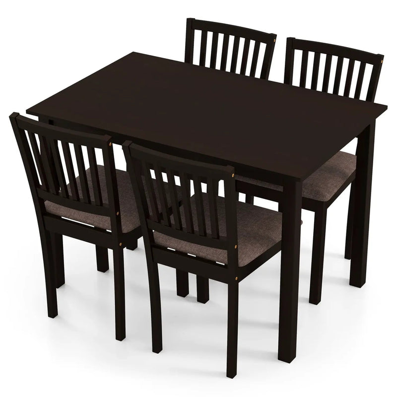 5-Piece Dining Table Set for 4 Rectangular Kitchen Table with 4 Upholstered Chairs by DirectDeals