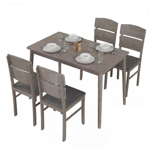 5-Piece Dining Table Set with High Curved Back Chairs, photo 2 of 8