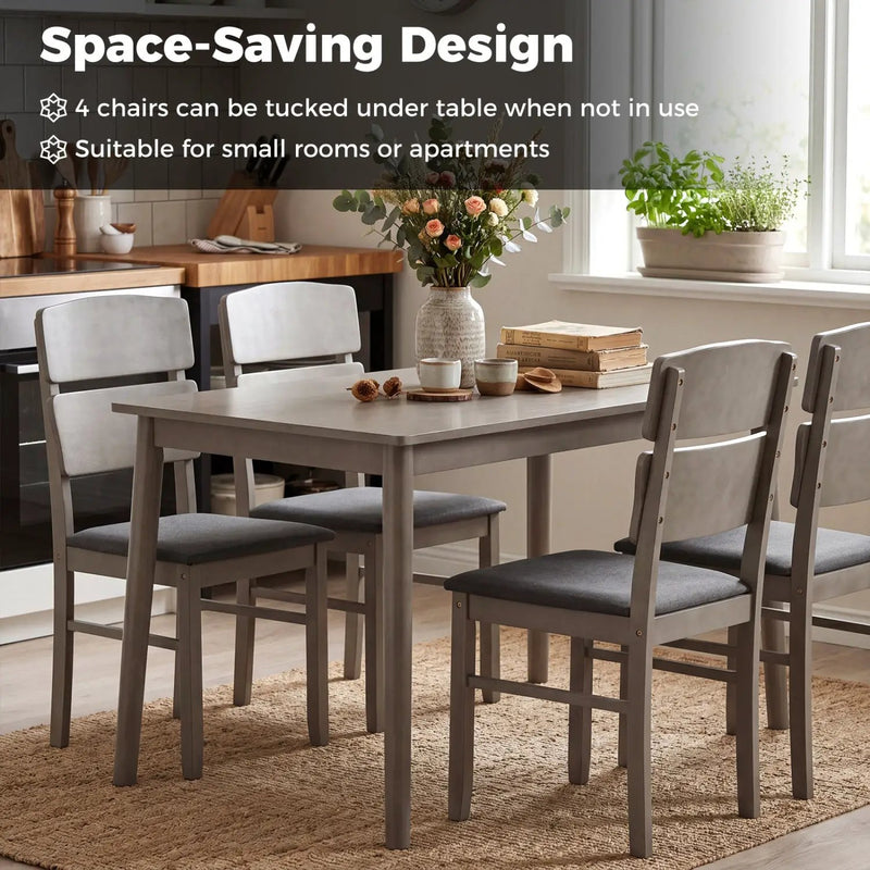 5-Piece Dining Table Set with High Curved Back Chairs by DirectDeals