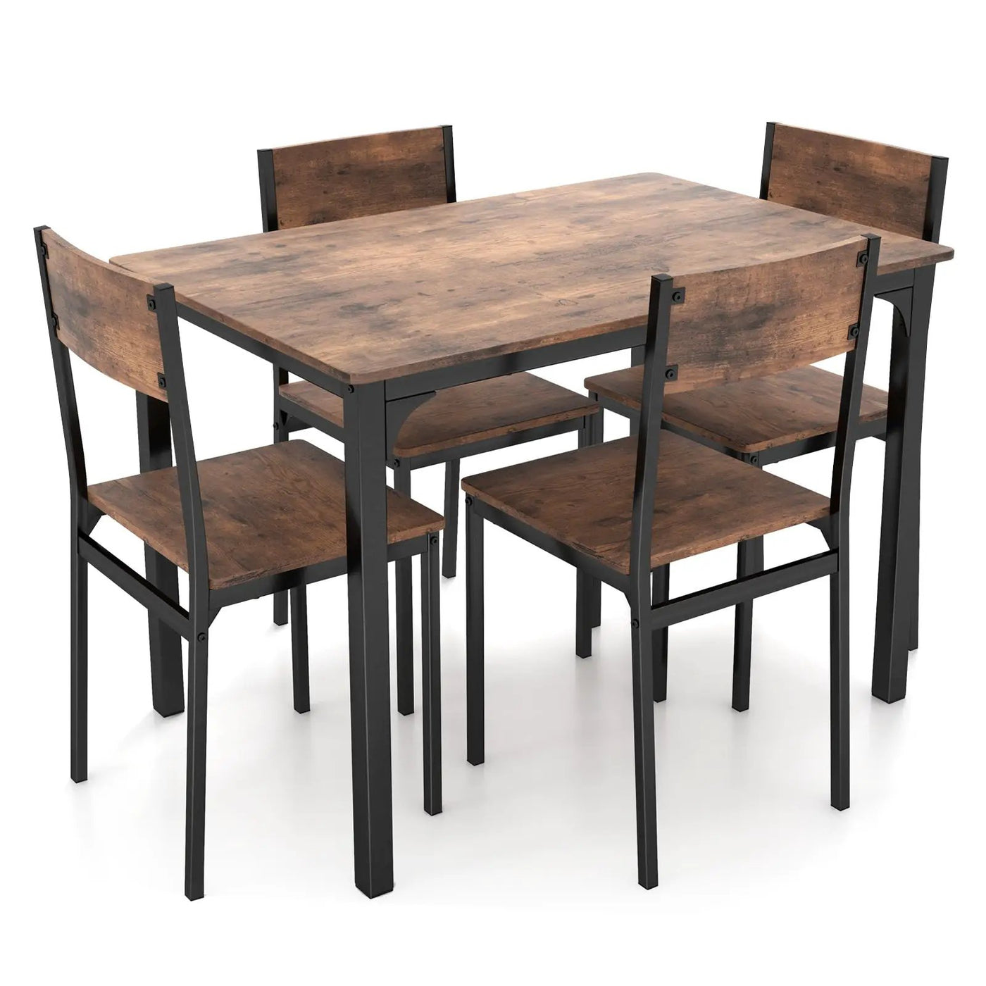 5 Piece Dining Table Set Industrial Style Kitchen Table and Chairs for 4 by DirectDeals
