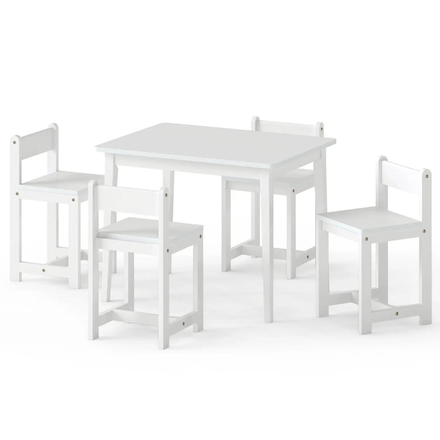 5-Piece Kids Table and Chairs Set Solid Rubber Wood Toddler Activity Table by DirectDeals