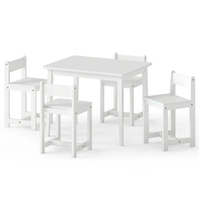 5-Piece Kids Table and Chairs Set Solid Rubber Wood Toddler Activity Table by DirectDeals